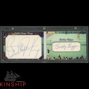 Billie Jean King & Bobby Riggs signed Cut Custom Booklet JSA COA Tennis Z2240