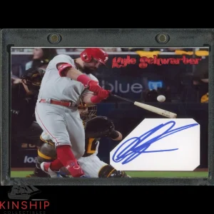 Kyle Schwarber signed Cut Custom Card JSA COA Baseball Auto Phillies Z2243