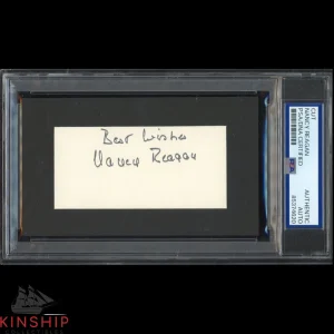 Nancy Reagan signed cut PSA DNA Slabbed Inscribed Auto President Wife C4551