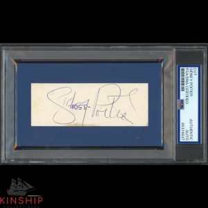 Sidney Poitier signed Cut PSA DNA Slabbed Famous Actor Auto C4548