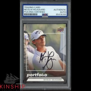 Nicolai Hojgaard signed 2024 Upper Deck Card PSA DNA Slabbed Golf Auto C4367
