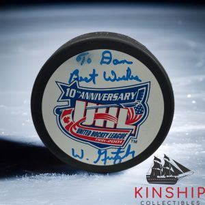 Walter Gretzky signed UHL Hockey Puck JSA COA *Please Read* Wayne's Dad A3839