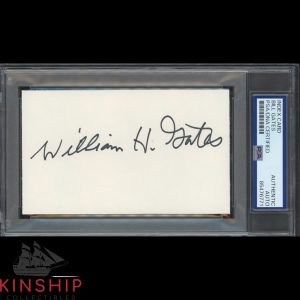 Bill Gates signed 3x5 Cut PSA DNA Slabbed Rare FULL NAME Auto C4579