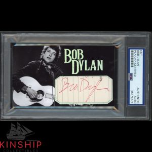 Bob Dylan signed Cut 3x5 Custom Card PSA DNA Slab Rare Music Auto C4576
