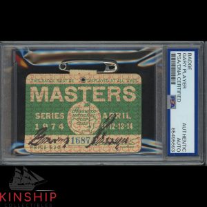 Gary Player signed 1974 Masters Badge PSA DNA Slabbed Rare Golf Auto C4586