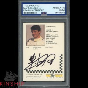 Mark Blundell signed 1991 Pro Trac's Racing Card PSA DNA Slab F1 Auto C4655