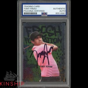 Tony Finau signed 2021 Metal Universe FF Card PSA DNA Masters Golf Auto C4626