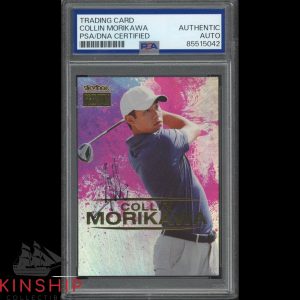 Collin Morikawa signed 2021 Skybox Metal Trading Card PSA DNA Slab Golf C4623
