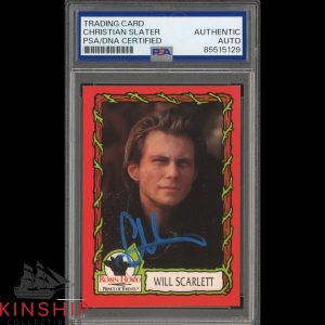 Christian Slater signed 199 Robin Hood Trading Card PSA DNA Slabbed Auto C4635