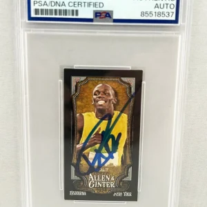 Usain Bolt Signed Card 2024 Topps Allen & Ginter Mini Black #208 Olympics PSA...