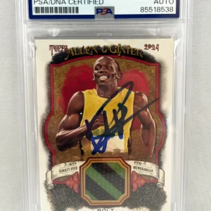 Usain Bolt Signed Card 2024 Topps Allen & Ginter Relic Patch #AGR-UB Olympics...