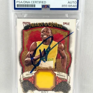 Usain Bolt Signed Card 2024 Topps Allen & Ginter Relic Patch #AGR-UB Olympics...