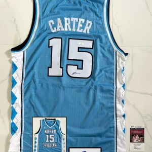 Vince Carter Signed Jersey North Carolina Tar Heels JSA 1 COA