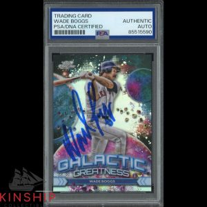 Wade Boggs signed 2024 Topps Chrome Trading Card PSA DNA Slab HOF Auto C4759