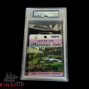 Gary Player signed 2009 Masters Badge PSA DNA Slab Inscribed Golf Auto C4762