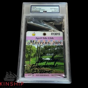 Gary Player signed 2009 Masters Badge PSA DNA Slab Inscribed Golf Auto C4763