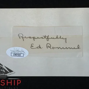 Eddie Rommel signed Cut on Index Card JSA COA Baseball Auto I206