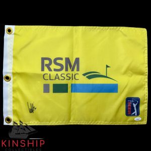 Ludvig Aberg signed RSM Classic Pin Flag JSA COA Ryder Cup Masters Golf G158