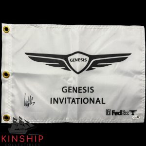 Ludvig Aberg signed Genesis Open Pin Flag JSA COA Ryder Cup Golf Auto G161