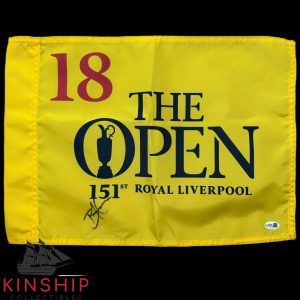 Brian Harman signed 2023 151st British Open Pin Flag JSA COA Golf Auto G166