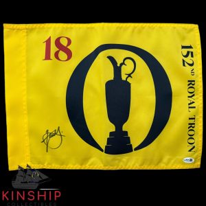 Xander Schauffele signed 2024 152nd British Open Pin Flag JSA COA Golf Auto G167