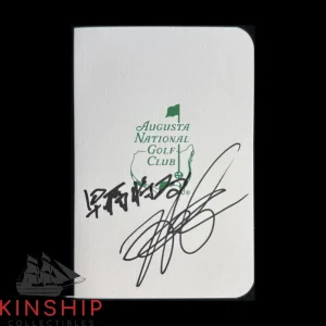 Hideki Matsuyama Shota Hayafuji signed Masters Scorecard JSA COA Golf Auto Z2284