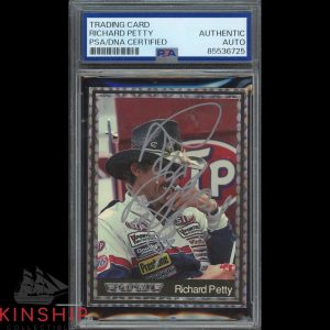 Richard Petty signed 1991 Speedway Silver Prism Card PSA DNA Slabbed Auto C4768
