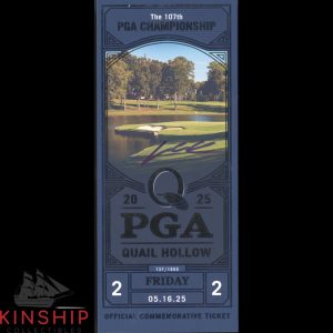 Si Woo Kim signed 2025 PGA Championship Ticket JSA COA Hole in One Golf Z2301