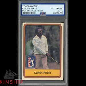 Calvin Peete signed 1981 Donruss Rookie Card PSA DNA Slab Golf Auto Rare C4785