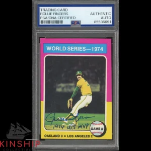 Rollie Fingers signed 1975 Topps #463 Card PSA DNA Slab Inscribed MVP Auto C4796