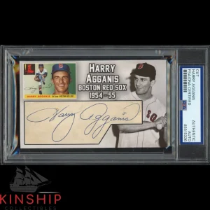 Harry Agganis signed 3x5 Custom Card Cut PSA DNA Slab Baseball RedSox Auto C4818
