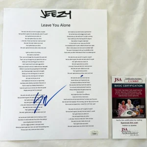 Young Jeezy Signed Lyric Sheet JSA COA