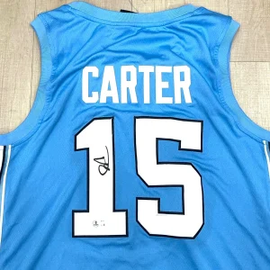 Vince Carter hand signed North Carolina Jersey Raptors Beckett Cert