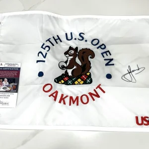 Cam Smith Hand Signed 2025 US Open Flag Oakmont Autographed JSA Cert 1