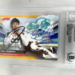 Yuki Tsunoda Signed Card 2022 Topps Gold #CABSYT F1 Alpha Tauri Beckett BAS COA