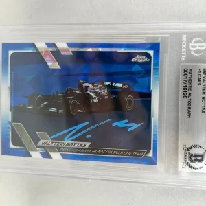 Valtteri Bottas Signed Card 2021 Topps Chrome Saphire #97 F1 Mercedes Beckett...