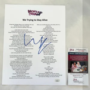 Wyclef Jean Signed Lyric Sheet We Trying To Stay Alive JSA 1 COA