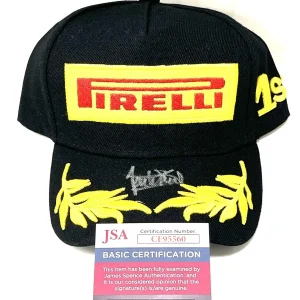 Jackie Stewart Hand Signed Pirelli Racing Hat F1 Driver JSA Cert #1