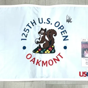 Ludvig Aberg Hand Signed 2025 US Open Flag Oakmont Autographed JSA Cert 1