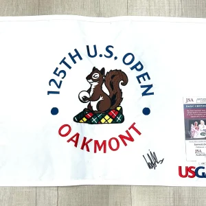 Ludvig Aberg Hand Signed 2025 US Open Flag Oakmont Autographed JSA Cert 2