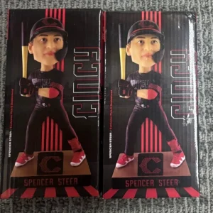 (2) 2024 Spencer Steer Cincinnati Reds Pick 6 Bobblehead City Connect NEW NIB