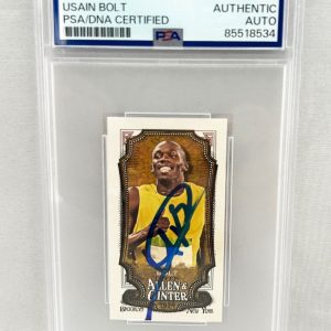 Usain Bolt Signed Card 2024 Topps Allen & Ginter Mini #208 Olympics PSA/DNA COA