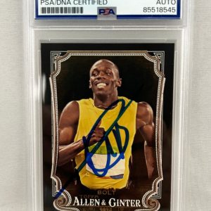 Usain Bolt Signed Card 2024 Topps Allen & Ginter Black #208 Olympics PSA/DNA COA