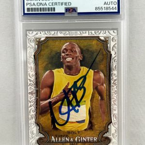 Usain Bolt Signed Card 2024 Topps Allen & Ginter Silver Foil #208 Olympics PS...