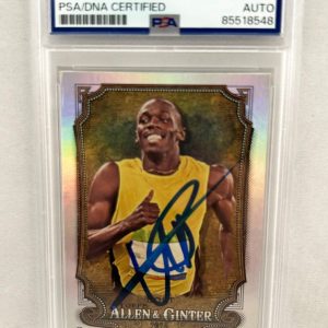 Usain Bolt Signed Card 2024 Topps Allen & Ginter Silver #208 Olympics PSA/DNA...