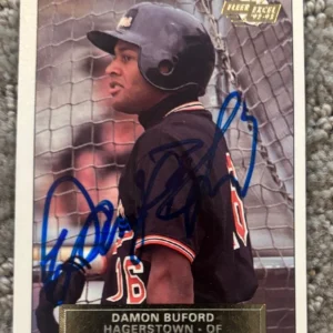 1992-1993 Fleer Excel Damon Buford signed autographed card Hagerstown Suns #122