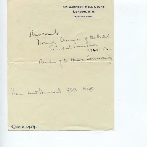 Cyril Hurcomb 1st Baron Hurcomb Transport Commissioner Signed Autograph