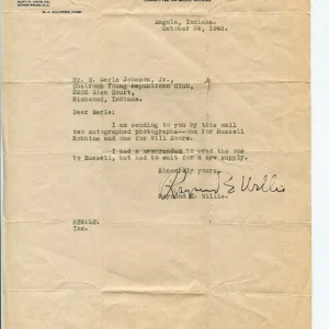 Raymond Willis IN Indiana US Senator Congress Signed Autograph TSL