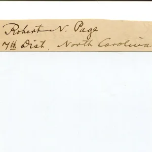 Robert N. Page NC North Carolina US Representative Congress Signed Autograph