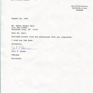 Carl Rowan Author Civil Rights Leader Montgomery Bus Boycott Signed Autograph LS